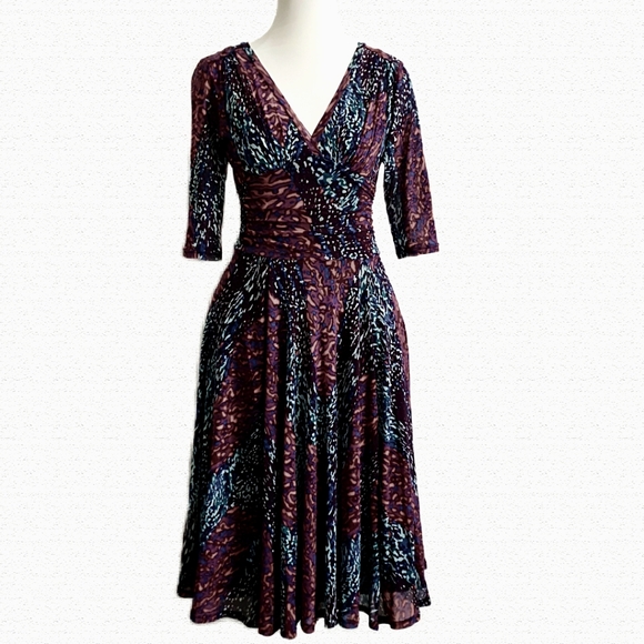 George Dresses & Skirts - George Mesh Overlay Fit and Flare V Neckline Dress Size 10 Vintage